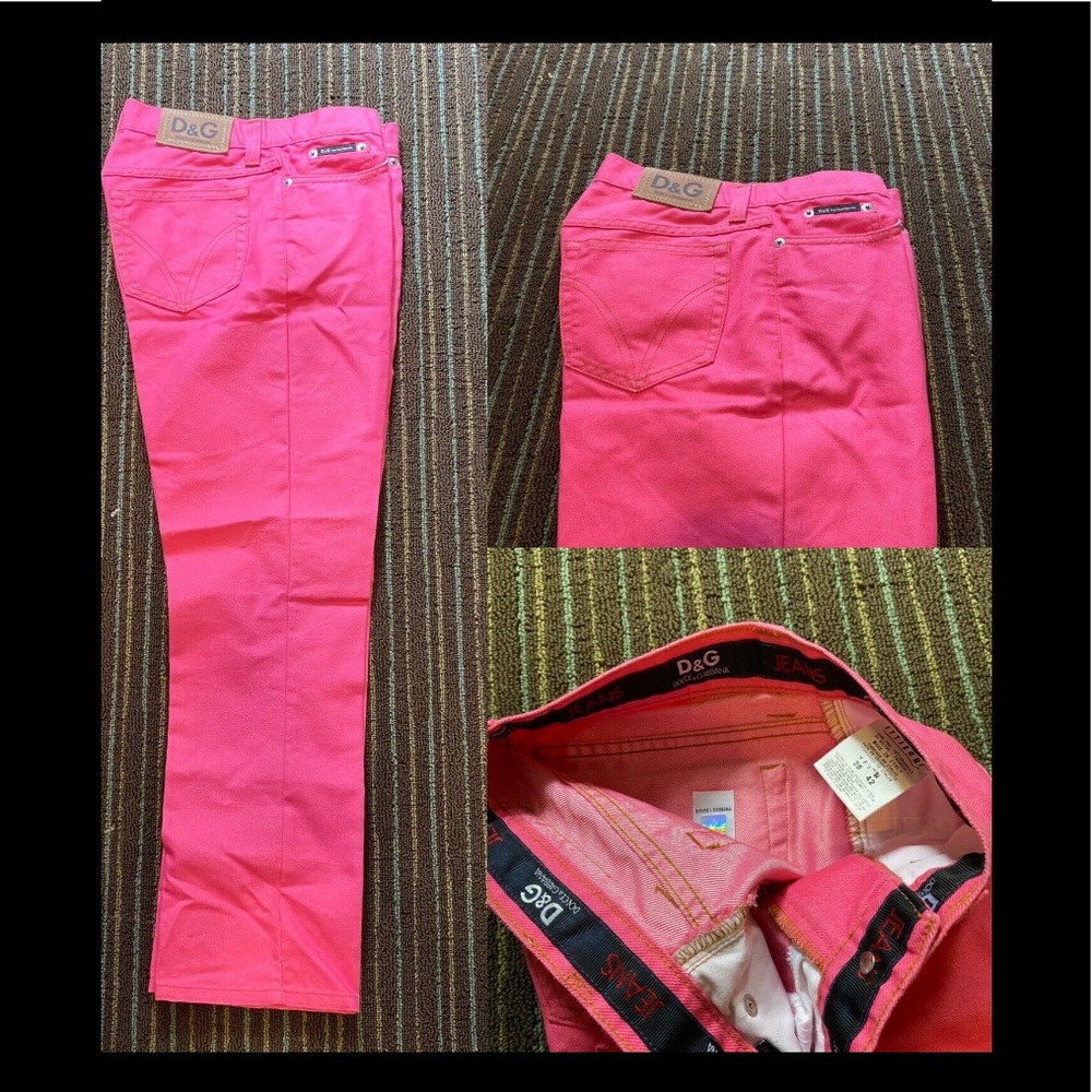 SOLD !!! Authentic rare D&G hot pink denim jeans size 28
